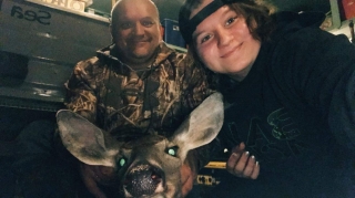 Arthur Gray of Greenbush bags a doe while with his daughter, his lucky charm!