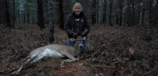 Donna Nowak got her first buck ever!  Nice 6 point Donna!