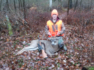 Keagan Nowiski of Harbor Beach got his forst opening day deer...7 points!
