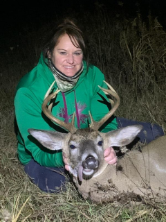 Angela Chrivia of Whittemore with her 8 point!
