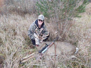 Tiffany Bischoff of Tawas City with her 7 point!