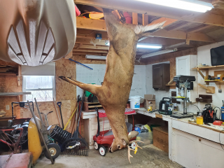 Nate Freel of Grand Blanc with his 8 point taken in Tawas!