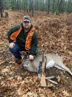 Erik Morin of Oscoda got his 6 point at Hubbard Lake!  