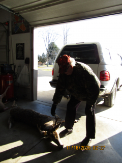 Richard Doak of Tawas City bags a 9 point in Baldwin Center!  Whay to go Dick!