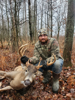 Horace Johnson of Twining with a real nice 12 point!  I have been hunting for a very long time, But on opening day i had the chance of a life time. Had the most amazing experience taking down a 12 point in my own property. Definitely the biggest deer I've shot. God is great. 