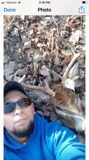 Quentin Johnson of Hale Bagged his buck in Reno Twp. 7 Points!