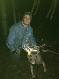 Dave Beauchamp of Oscoda With his 8 point shot in Harris Twp.