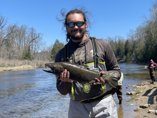 Brendan Bunyak from Chesterfield Michigan - First Trout of the year!