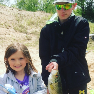 Camille Walker of Harrisville  - Rock Bass - I catch them but dont want to hold them lol Thank goodness for Big Brothers!