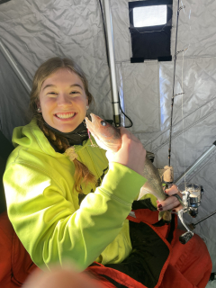 Elizabeth Poirier of Morrice with her Walleye