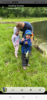 Isaac Ernest and his Dad of Saginaw with his first bluegill