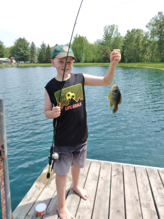 Gabriel Chrivia of Lupton with his Sunfish