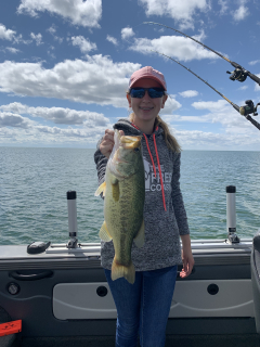 Amelia Smith of Gaylord with her Large Mouth Bass