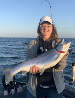 Gayle Smith of Gaylord with her Steelhead