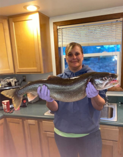 Amy Overstreet of Augres with her Lake Trout