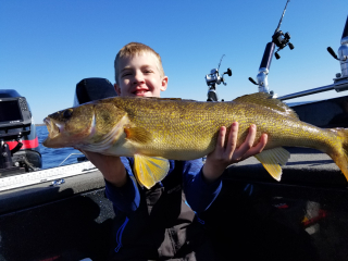 Todd Schryer's son from Cheboygan with his Walleye