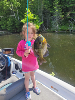 Haylee Lafreniere from Whittemore with her Bluegill