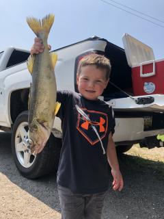 Carter Parnicky of Tawas with his Walleye