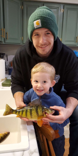 Alex Loew and his son from Tawas with their Perch