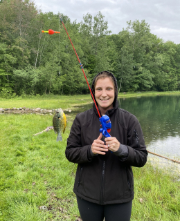 Heather Ernest from Saginaw with her Sun Fish
