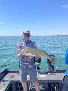 Russ David of Bay City with his Walleye