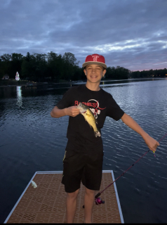 Preston Muckenthaler from Turner with his Large Mouth Bass