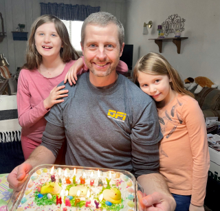 Claire & Katie Iseler with their DAD, Nathan Iseler - Hale