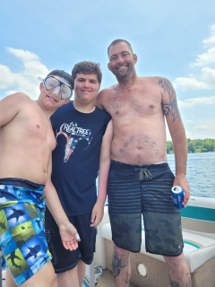 Spencer and Caden Rootes with their Dad, Jason Rootes - Whittemore