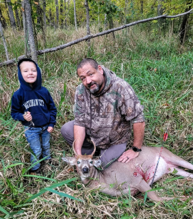 Robert View of South Branch let his four year old son pick the buck out of the five they were looking at!  It was a Spike!