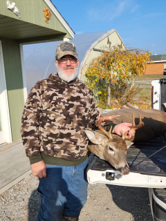 Jeff Douglas of Tawas City bagged his 8 point in Iosco County!  Went hunting vs fishing n were rewarded for it. 48 yard shot