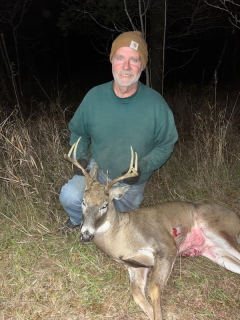 Larry Snyder of twining with his 9 point! My first ever archery BUCK   - My two Grandsons said come on grandpa go hunting tonight and turned out to be the lucky night!!!!