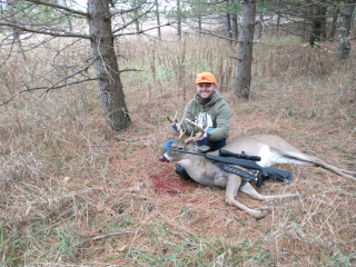 Austin Brown of Tawas City with a nice Alabaster 9 point!   First deer during rifle season on opening day.