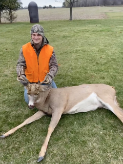 Thomas Stein of Harbor Beach with his 8 point!