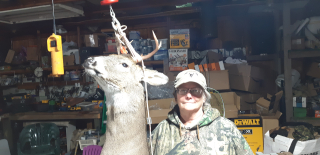 Cindylou Moore of National City Bagged a 7 point in Plainfield Township!  Had 2 does in the food plot the 7 point came in to check them out.