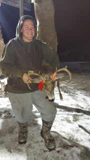 Melissa Guoan of Twining with her Iosco County 8 point!