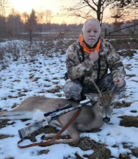 Ronald Vaughn of Lupton with his Ogema County 8 point!  Had my second cousin with me, never has he seen a deer shot or one gutted. He was very anxious to watch and learn
