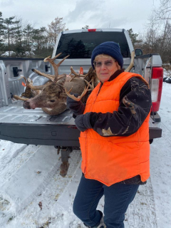 Michael Badour of Standish bagged her 9 point inTwining!  WHILE HUNTING WITH MY GRANDSON CHASE BADOUR, THIS BUCK WALKED ACROSS OUR FIELD GIVING ME THE PERFECT SHOT 