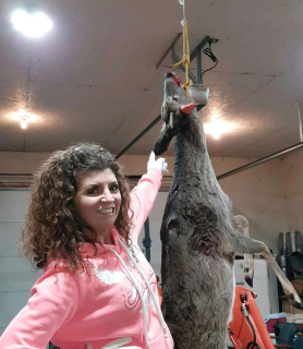 Kristen Brown of Tawas City bagged her 2 point in Alabaster!