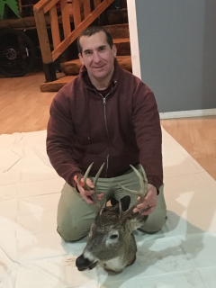 Kevin Kubik of Oscoda Bagged his 8 point in Ausable Twp.  Sat on the edge of a clear cut. Fifteen minutes later this buck came out chasing a doe. 