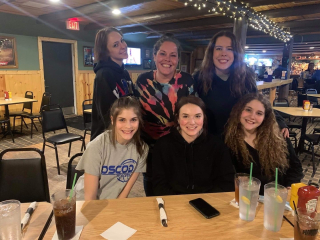 Maria Fulco with Mom Annamay Napier, Oscoda .  My mom with all of her girls at dinner 