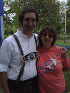 Adam Weiss with Mom Rhonda Weiss Frankenmuth.  Frankenmuth Octoberfest