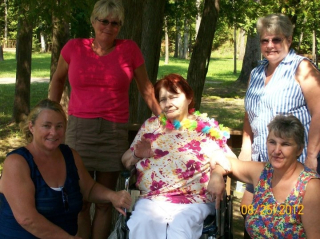 Bonnie Clemens with Mom Margaret Dings, West Branch! Mom with her four daughters.