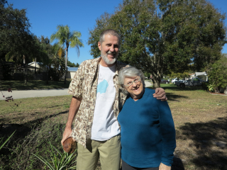 Olen Clemens with Mom Marie Clemens, West Branch! Fun in the sun coconut hunting!
