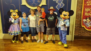 Justin Blust with Mom Kim Blust, Tawas City,  My mom and I and my 4 year old son at Disney world last year with Mickey