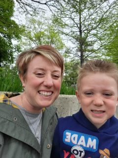 Matthew Jagelewski with Mom Katy Jagelewski, East Tawas!   Katy and Matthew were on a Preschool field trip at the Saginaw Zoo