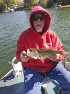Glenn Belyea of Harrisville cought his Bass Just off Oscoda.