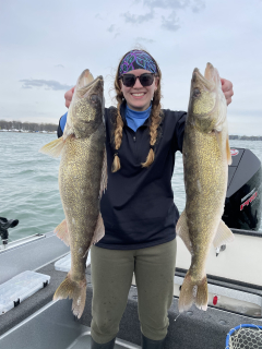 Elizabeth Poirier of Morrice with her Walleye caught on Lake Erie!