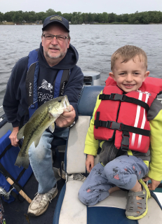 Grandpa and Emmitt Steve Blust of National City caught a Bass on Round Lake!