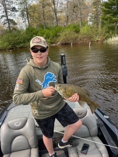 Jeffery Roulo of East Tawas caught his Small Mouth Bass in oscoda!