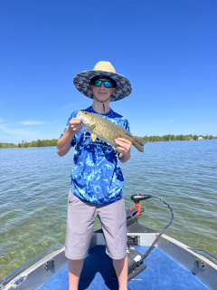 Preston Muckenthaler of Turner caught his Bass in Long Lake!
